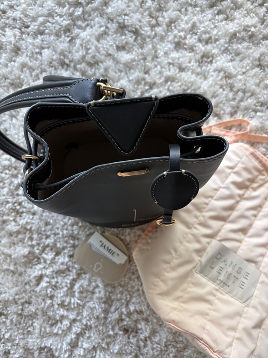 ? Danse Lente Jamie Black Leather Bucket Convertible Backpack main image 6